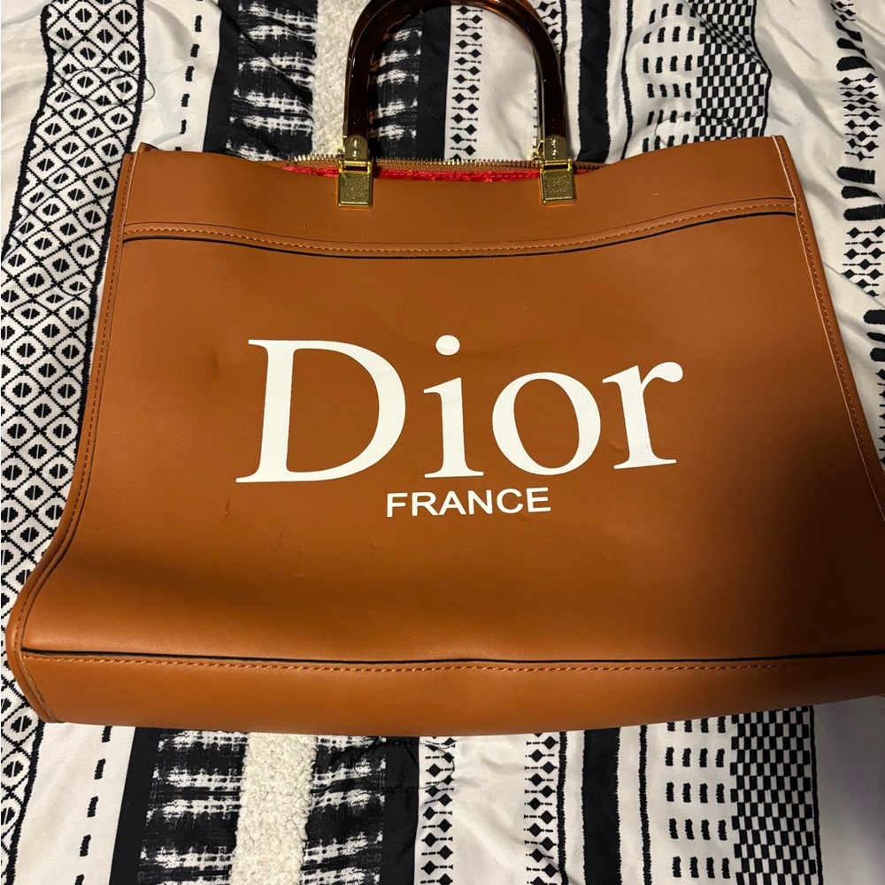 Dior Red and Tan Interior Bag